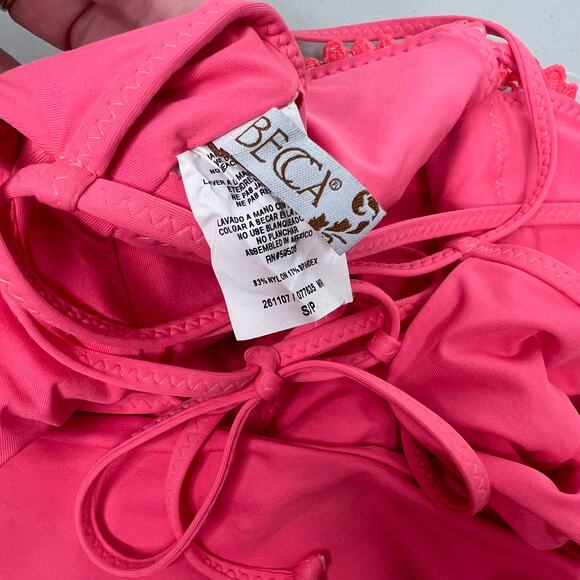 Becca Swim Delilah Pink One Piece Bathing Suit Size Small - Picture 3 of 8